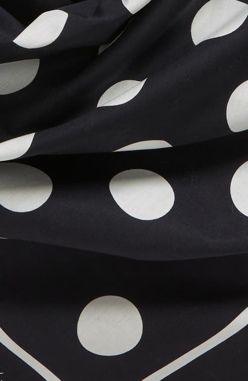 Dolce & Gabbana Dolce&gabbana Polka Dot Square Cotton Scarf In Nero