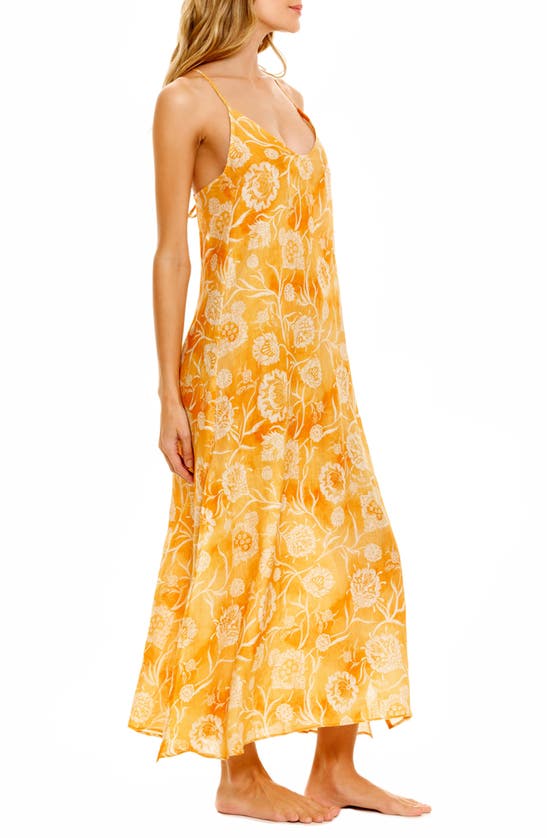 The Lazy Poet Women's Summer Soirée Frida Claire Floral Linen Maxi Dress In Claire Saffron