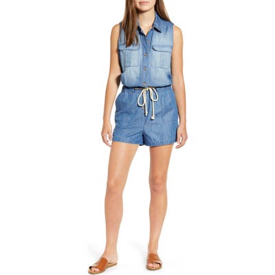 Caslon Utility Romper, Blue