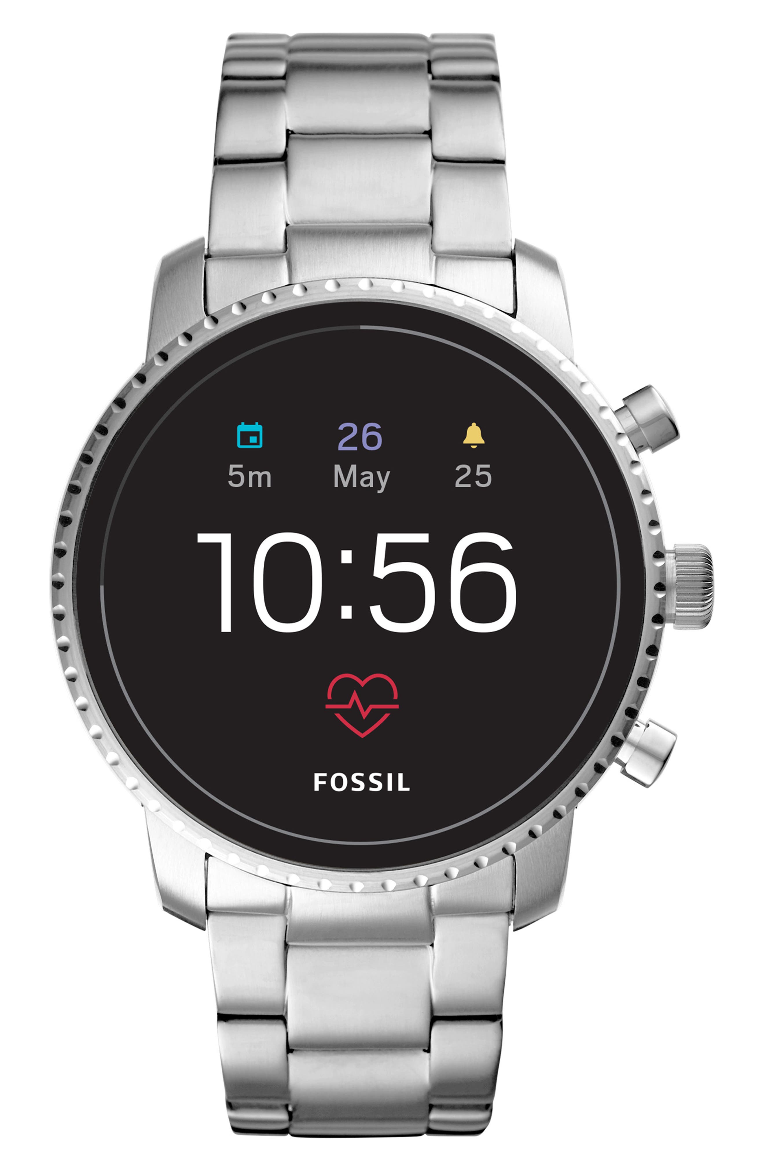 UPC 796483408388 product image for Men's Fossil Q Explorist Hr Gen 4 Bracelet Strap Smart Watch, 45Mm | upcitemdb.com