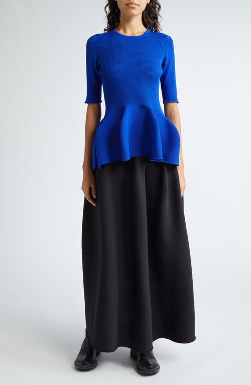 Shop Cfcl Pottery Rib Peplum Top In Blue