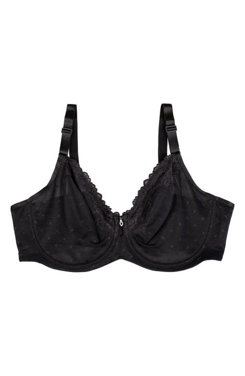 Shop Curvy Couture Sheer Whisper Full Coverage Unlined Underwire Bra In Onyx