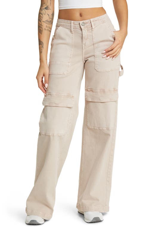 Front Pocket Wide Leg Cargo Pants in Khaki Pgmt Dye