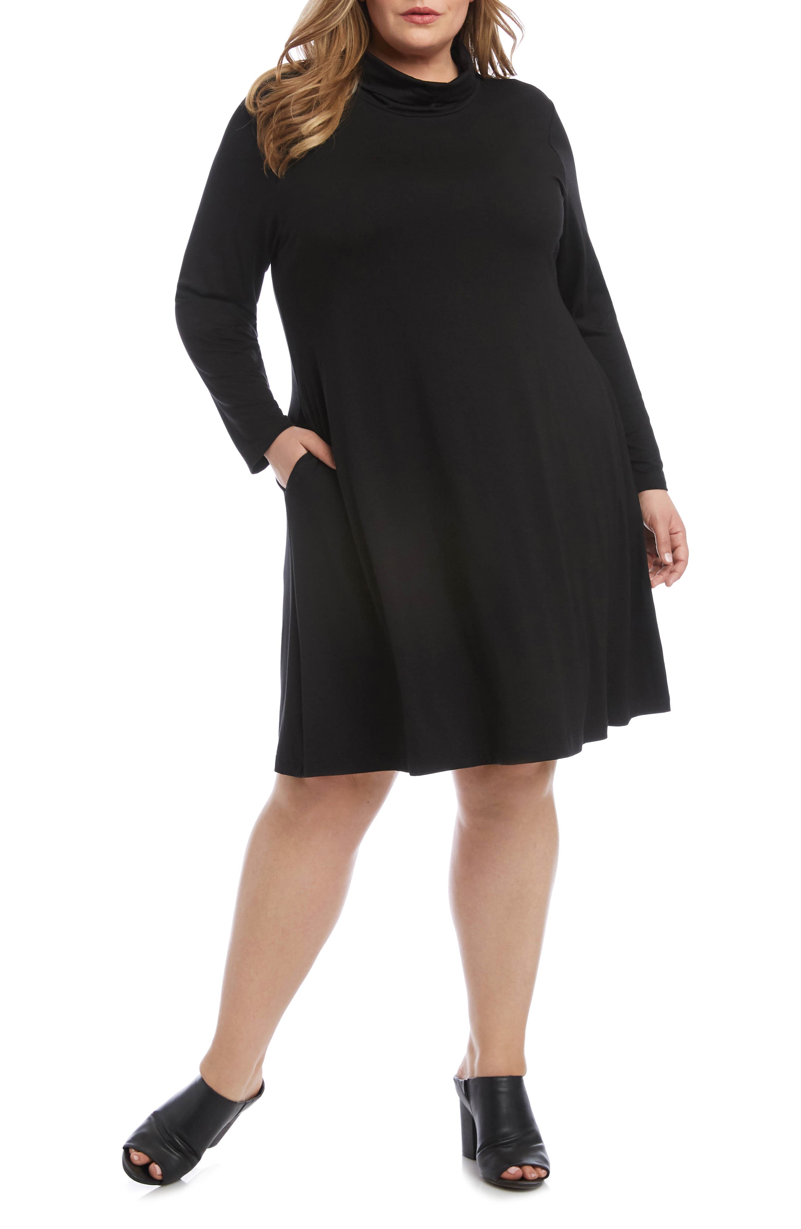 sleeveless turtleneck dress plus size