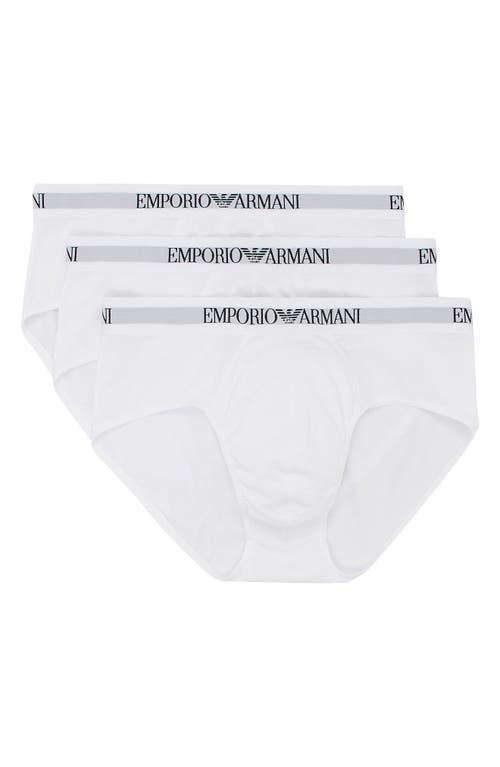 Shop Emporio Armani 3-pack Cotton Briefs In White/white/white