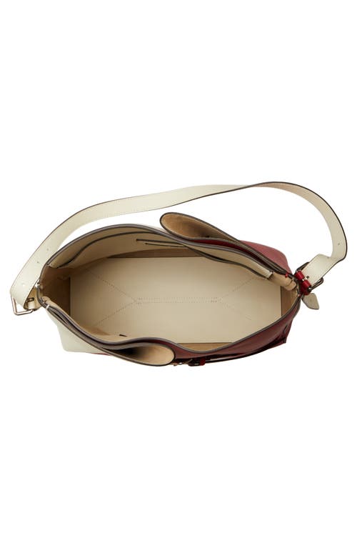 Marni Reverse Leather Hobo Bag In Berry/red