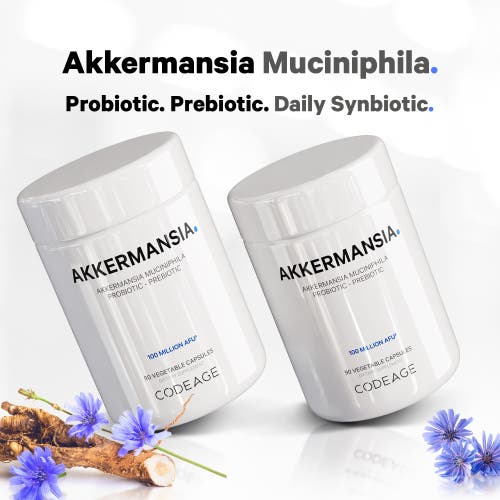 Codeage Akkermansia Muciniphila 100 Million AFU, Daily Synbiotic Probiotic Chicory Inulin, 90 ct in White at Nordstrom