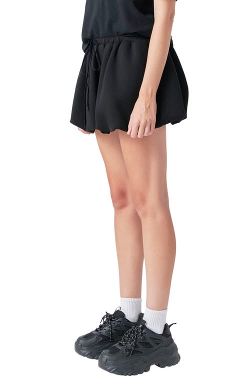 Grey Lab Bubble Hem Scuba Drawstring Miniskirt In Black