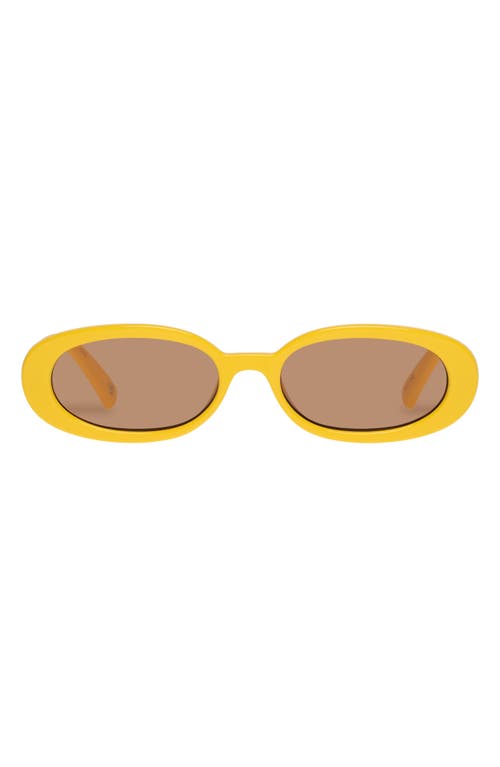 Le Specs Outta Love 51mm Oval Sunglasses in Yellow /Light Brown Mono