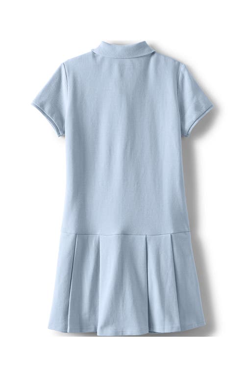 Shop Lands' End School Uniform Girls Short Sleeve Mesh Pleated Polo Dress In Blue