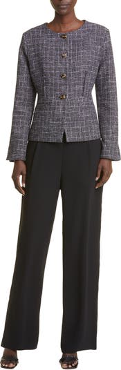 St. John Collection Stretch Crepe Straight Leg Pants