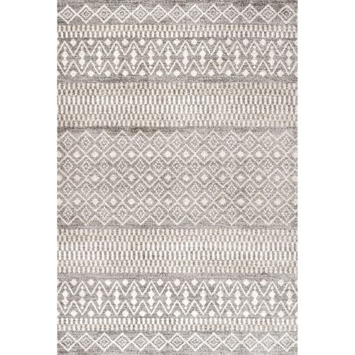 Jonathan Y Ifrane Berber Geometric Stripe Area Rug In Gray/cream