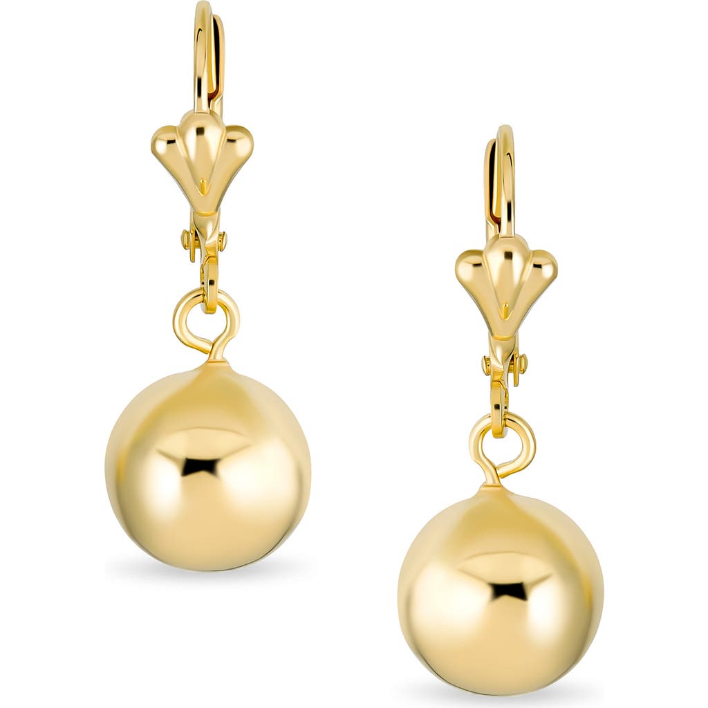 Bling Jewelry Classic Elegant Simple Round Drop Earrings In Gold-tone