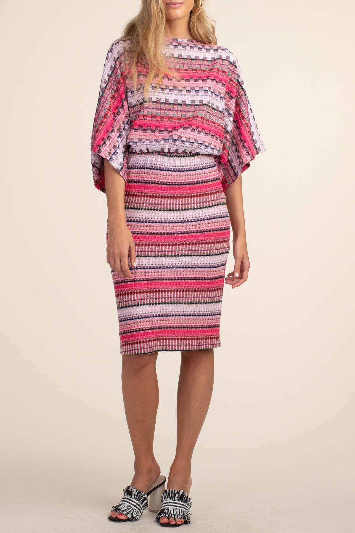 Trina Turk Womens Dolman Sleeve Dress