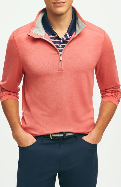 Brooks Brothers Half Zip Golf Pullover Red Heather at Nordstrom,