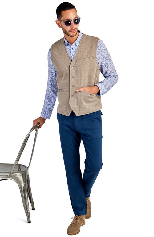 Brooklyn Brigade Solid Quilted Vest In Tan