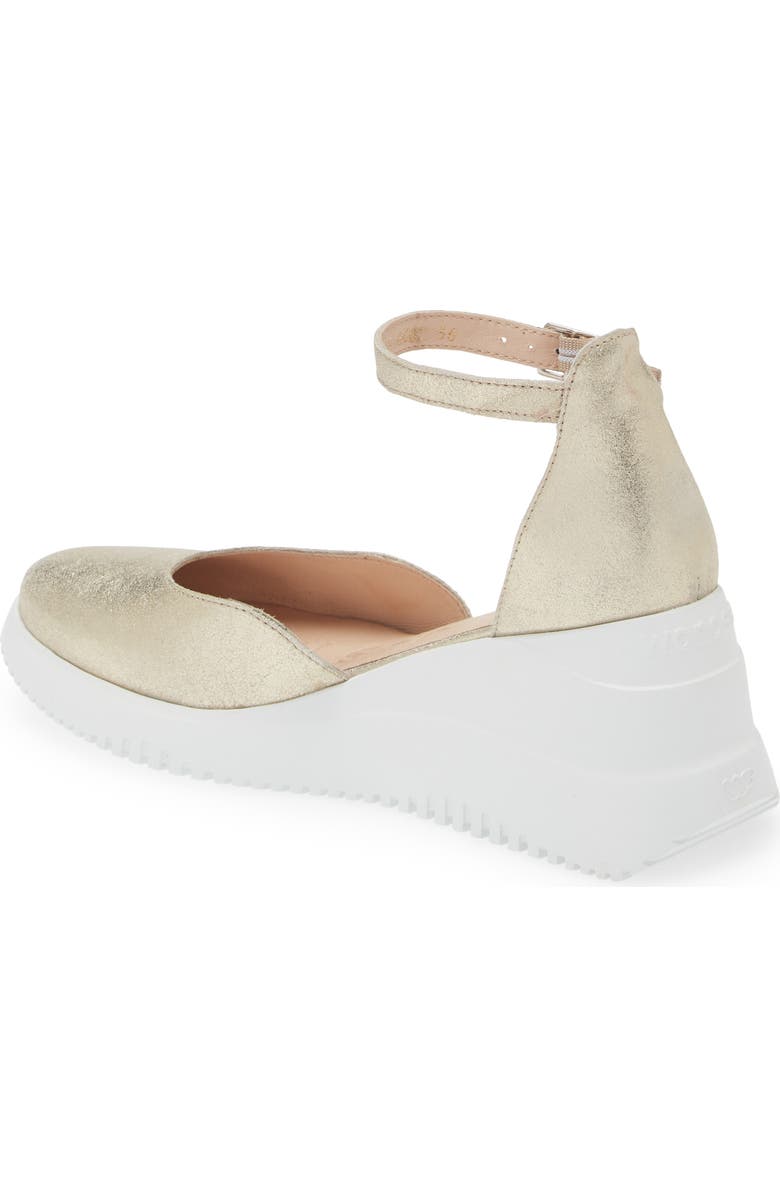 Wonders Metallic Wedge Sandal, Alternate, color, Platino