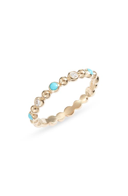 Dew Drop Étoile Diamond & Turquoise Ring in Gold