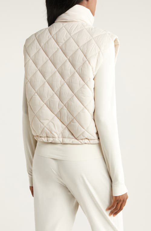 Shop Zella Reversible Quilted Nylon Puffer Vest In Grey Moonbeam