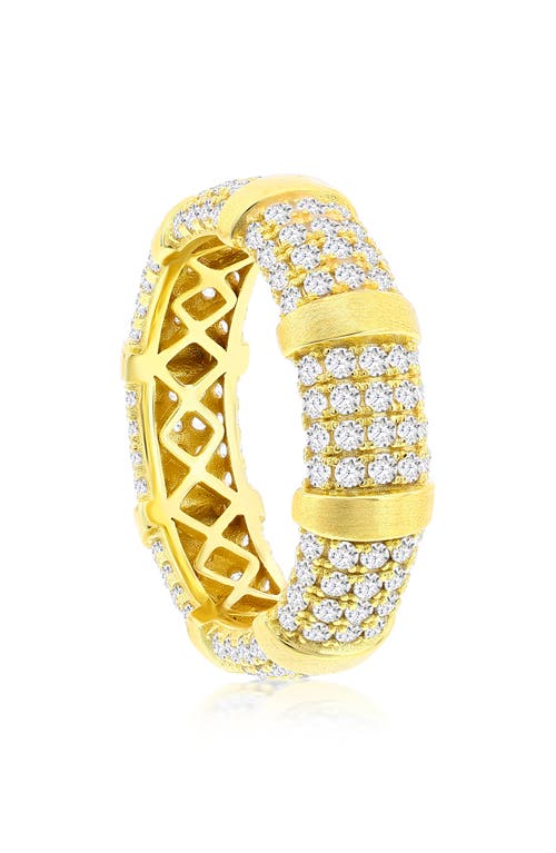 Simona Pavé Cz Band Ring In Gold