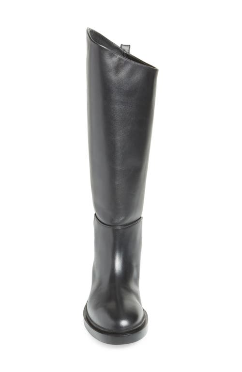 Shop Steve Madden Gaige Riding Boot In Black Leather