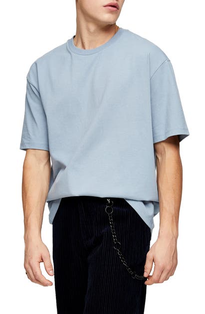 Topman Oversize Fit T-shirt In Dusty Blue