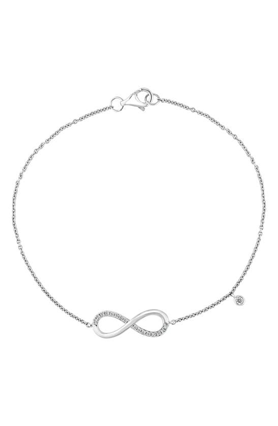 Effy Novelty 14K White Gold Diamond Infinity Bracelet