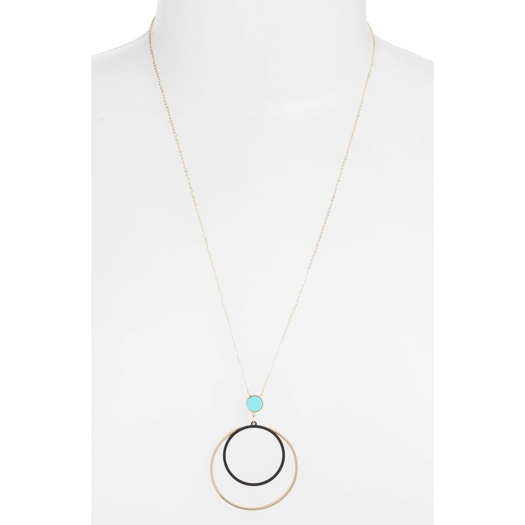 Shop Knotty Sphere Focus Necklace In Gold/turquoise