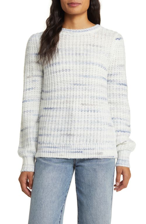 caslon(r) Crewneck Sweater in Ivory- Blue Skyway Spacedye