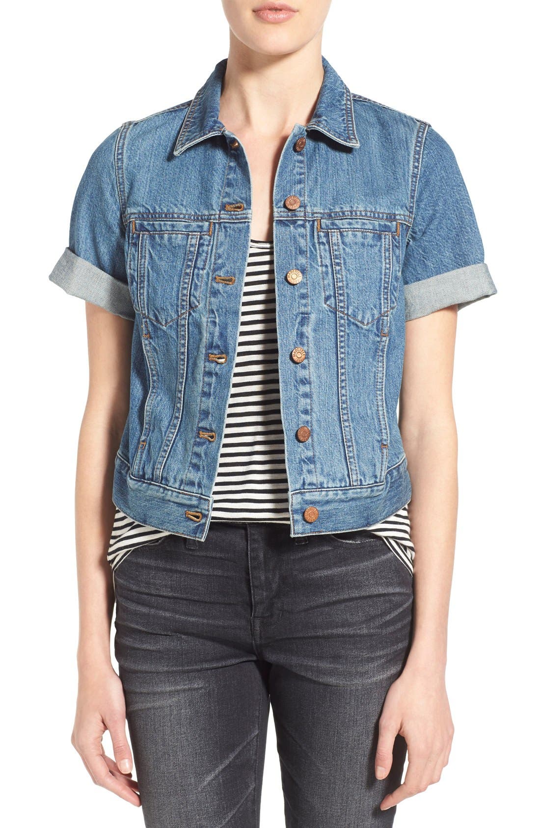 short sleeve jean jacket womens