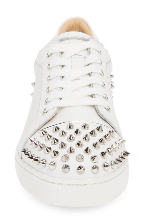Christian Louboutin Vieira 2 White Leather Sneakers In Bianco/silver