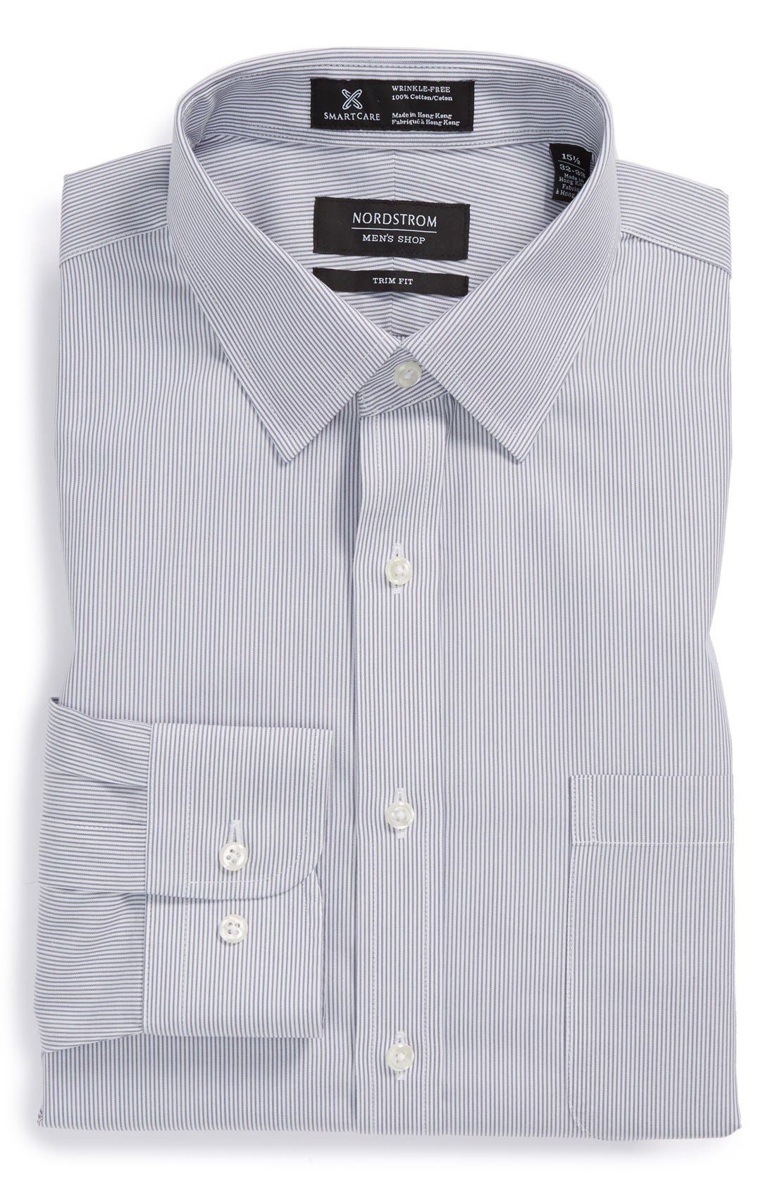 Nordstrom Smartcare™ Trim Fit Pinpoint Stripe Dress Shirt Nordstrom