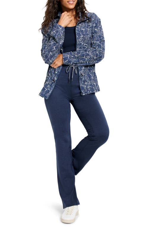 Nz Active By Nic+zoe Falling Fans Tech Stretch Zip Jacket In Indigo Multi