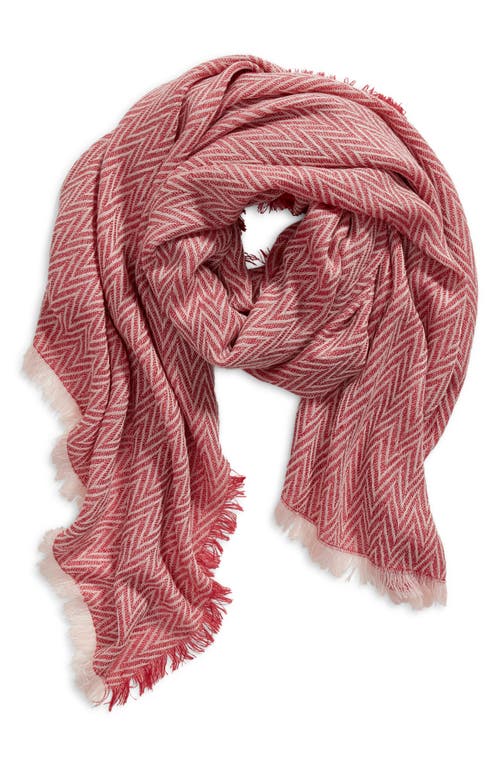 Shop Treasure & Bond Herringbone Burlap Scarf In Burgundy Bud Combo