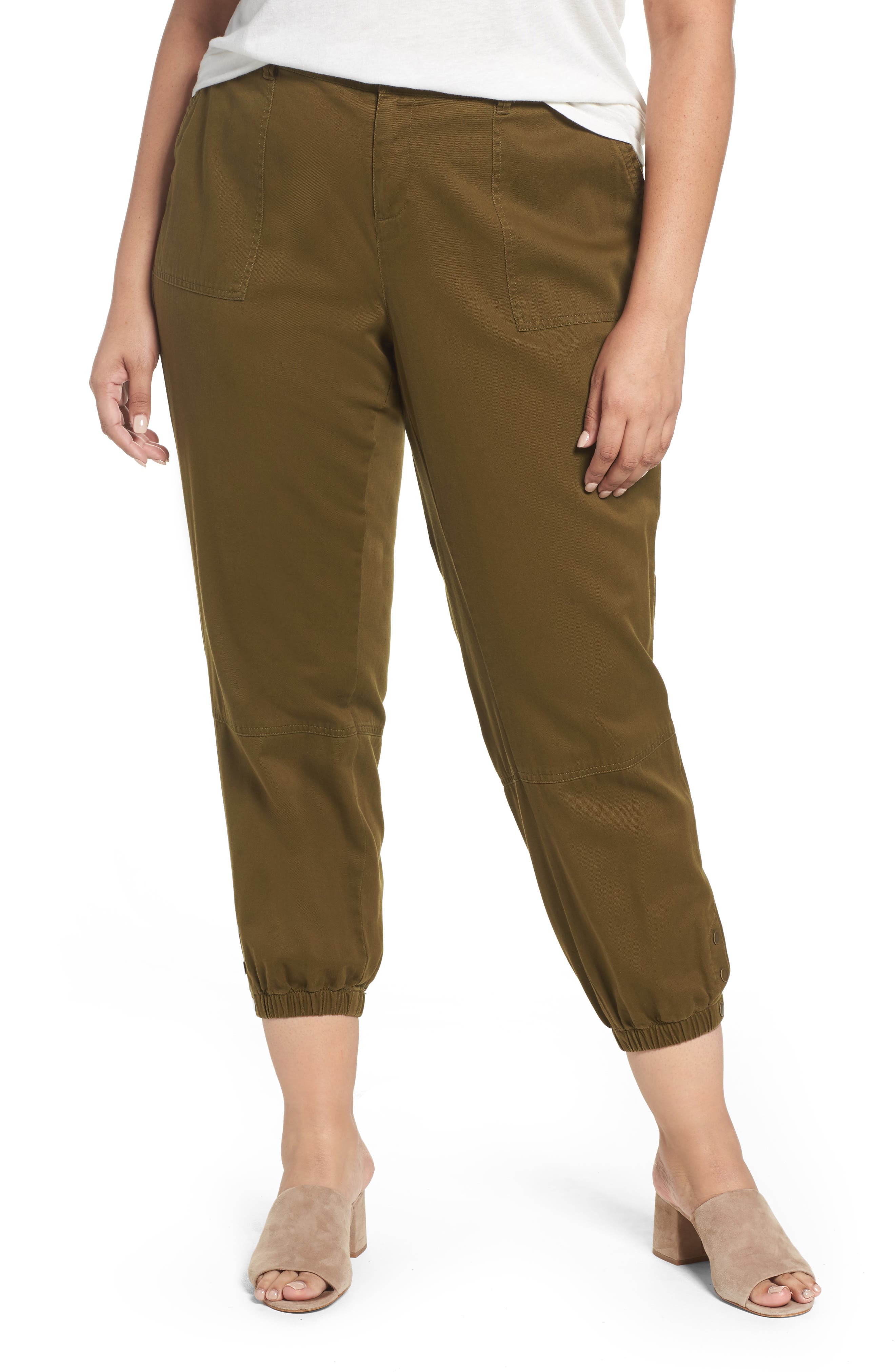 plus size twill joggers