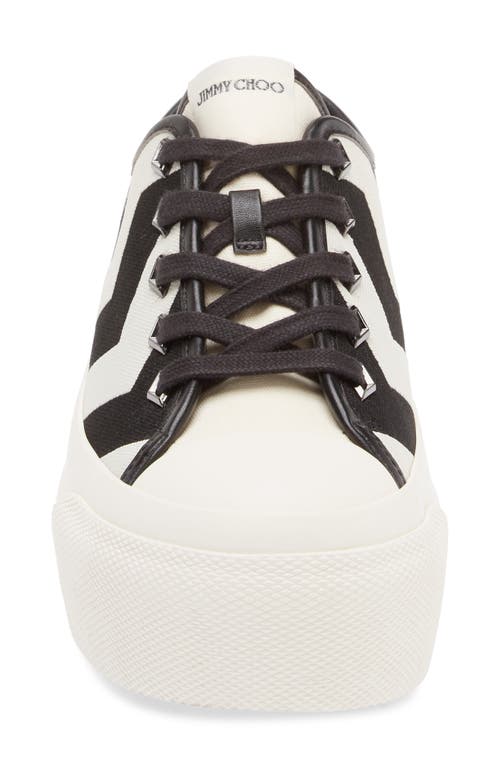 Shop Jimmy Choo Palma Maxi Platform Sneaker In White/black