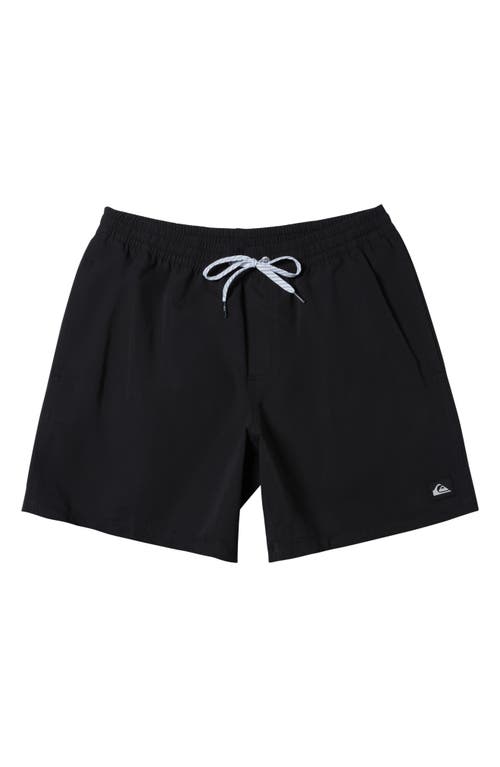 Shop Quiksilver Everyday Solid Volley Swim Trunks<br /> In Black