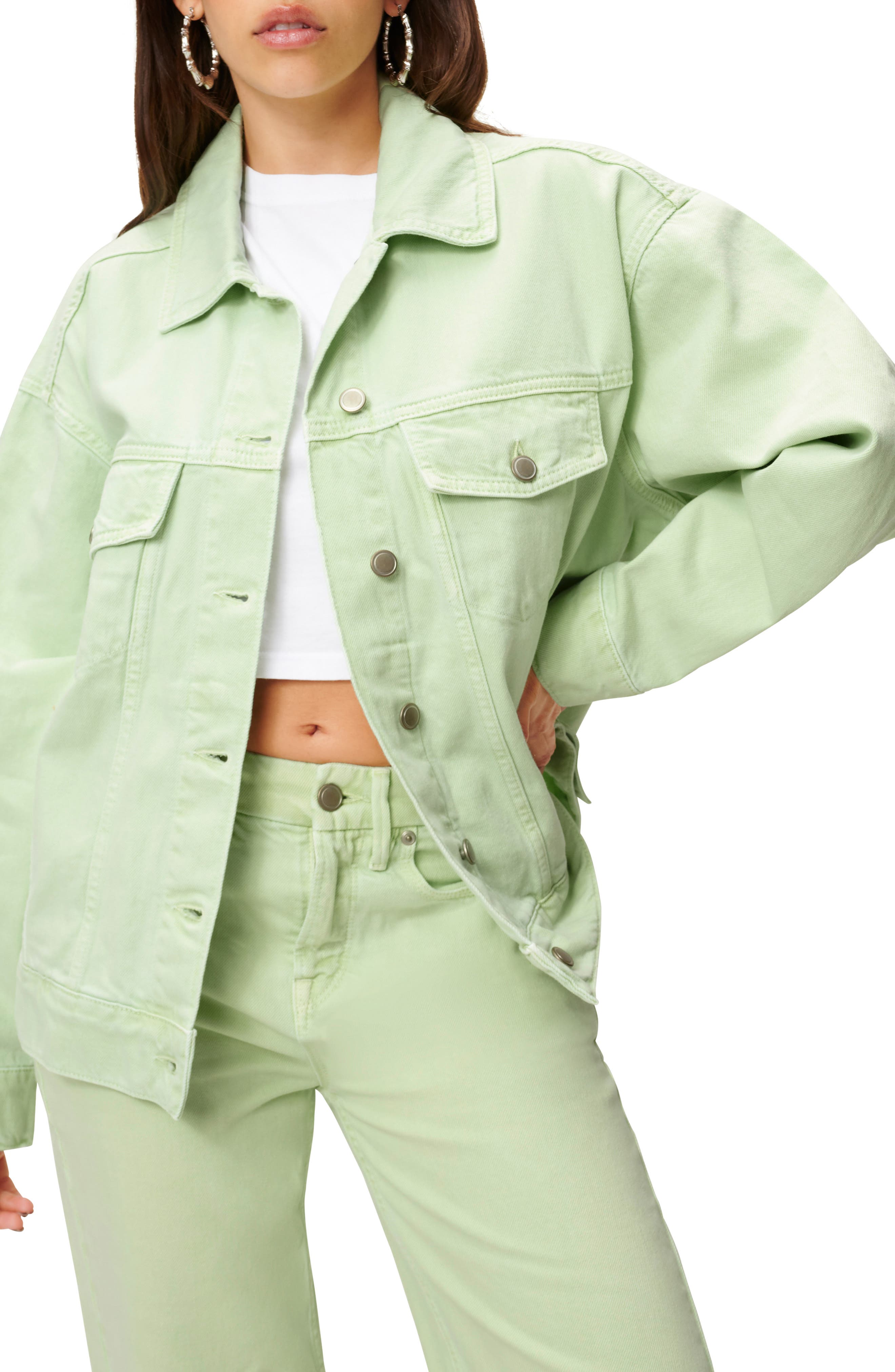 green jean jacket