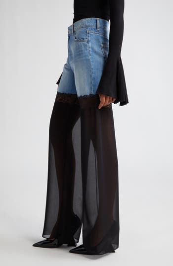 Nensi Dojaka - FLARED SHEER TAILORED TROUSERS