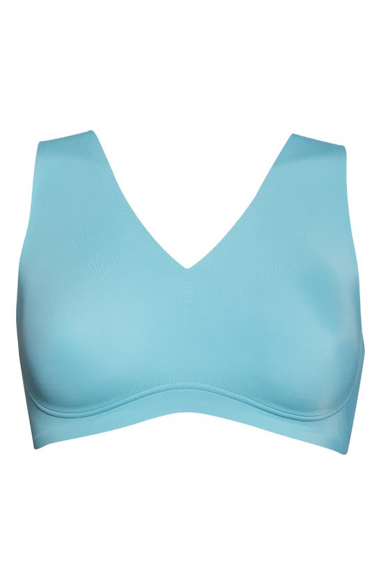 True & Co. True Body Lift V-neck Bralette In Aqua
