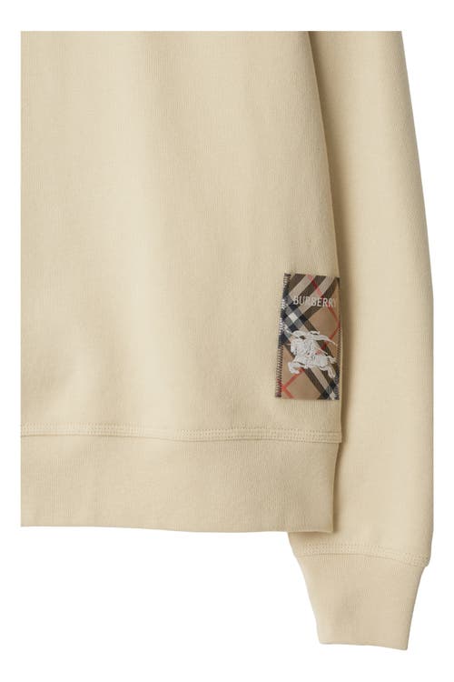 Burberry Check Label Cotton Sweatshirt In Nutmeg