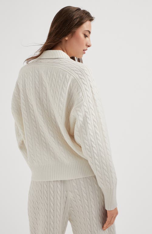 Shop Brunello Cucinelli Polo-style Sweater With Monili In Panama