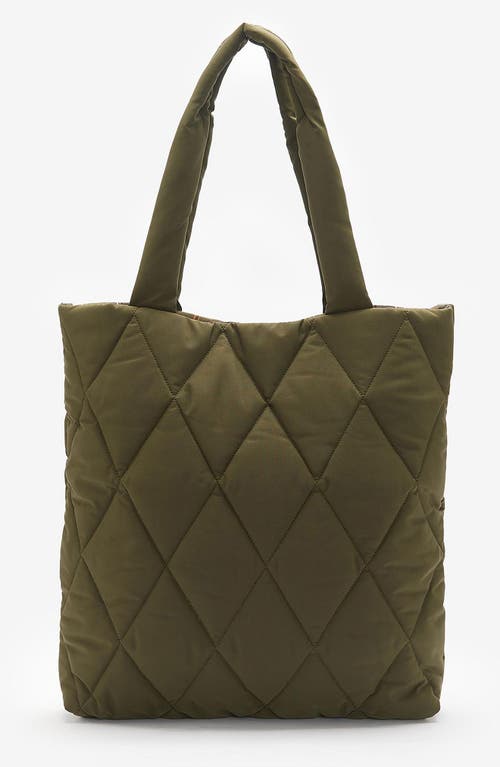 Barbour Mariah Diamond Quilted Tote Bag In Olive