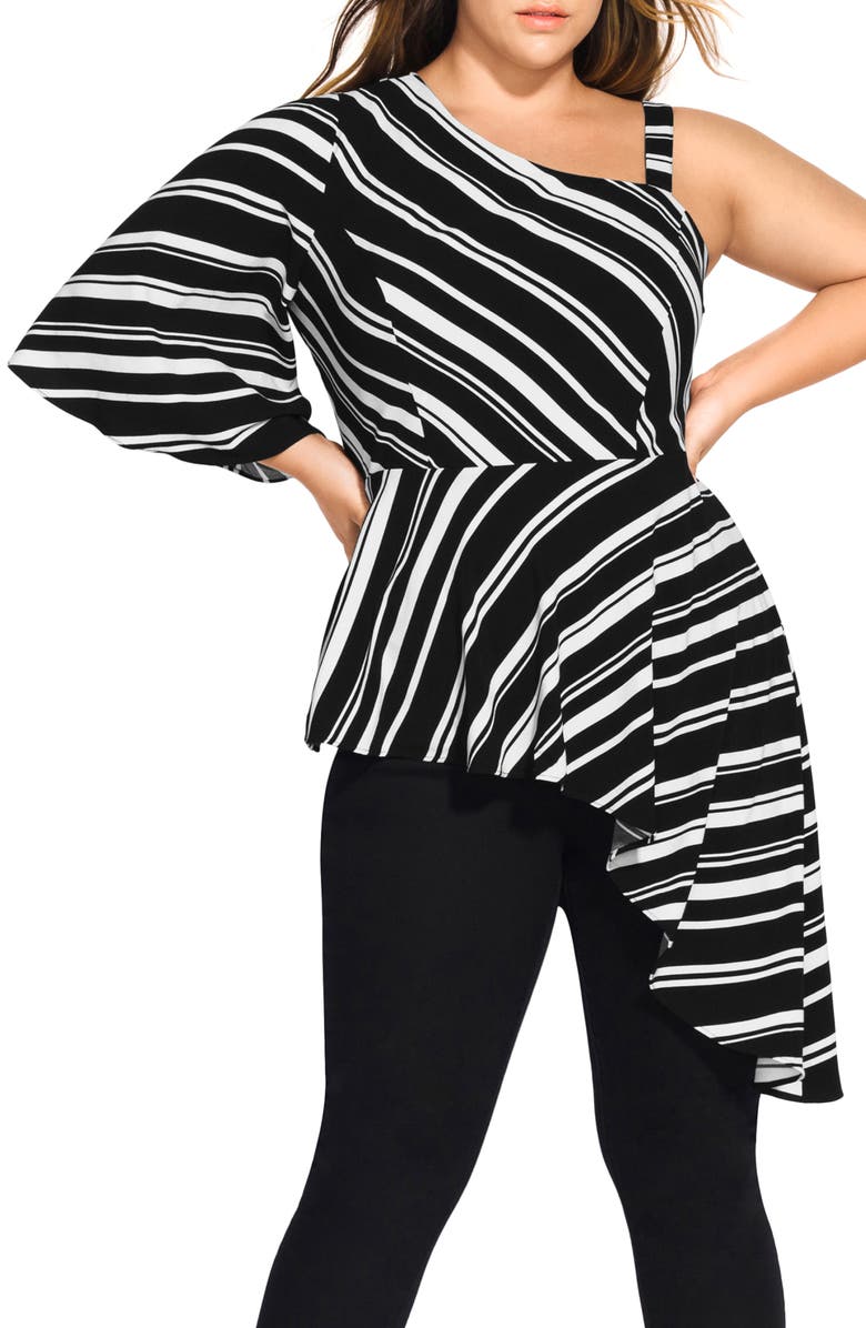 Asymmetrical Plus Size Tops City Chic Stripe Asymmetrical Peplum Top Plus Size  Asymmetrical Plus Size Tops City Chic Stripe Asymmetrical Peplum Top Plus Size