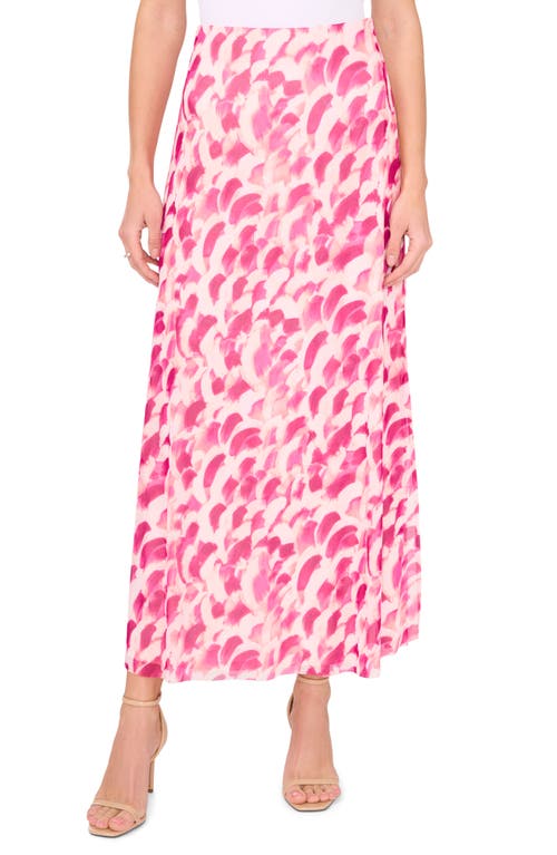 halogen(r) Side Slit Mesh Maxi Skirt White/Vivid Plum at Nordstrom,