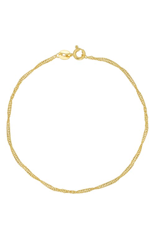 14K Gold Twist Chain Bracelet in 14K Yellow Gold