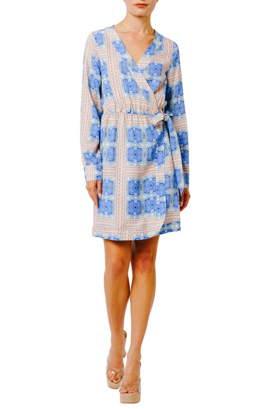 CIEBON RACHELLE LONG SLEEVE WRAP MINIDRESS