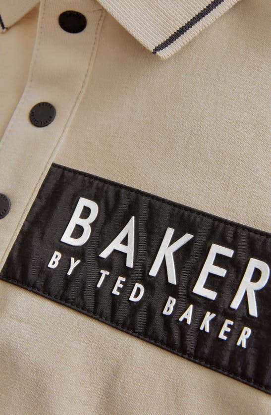 Shop Baker By Ted Baker Kids' Cotton Graphic Polo In Natural