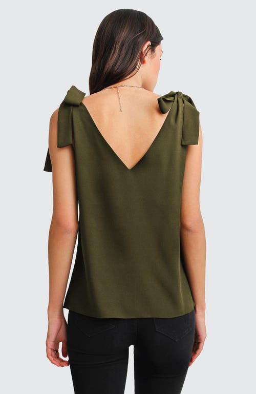 Belle & Bloom Feel For You V-neck Top In Military