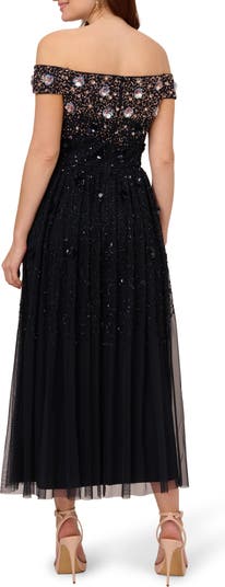 Adrianna Papell Beaded Off the Shoulder Tulle Gown Nordstrom